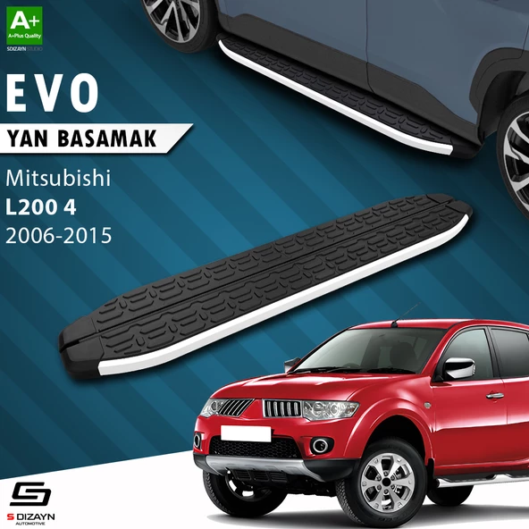 S-Dizayn Mitsubishi L200 4 Evo Aluminyum Yan Basamak 193 Cm 2006-2015 A+ Kalite ürün görseli 1
