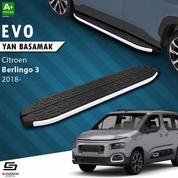 S-Dizayn Citroen Berlingo 3 Evo Aluminyum Yan Basamak 203 Cm 2018 Üzeri A+ Kalite ürün görseli 1