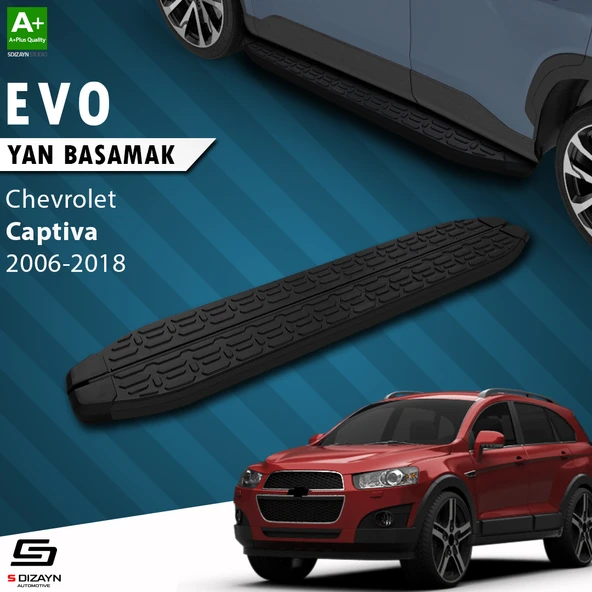 S-Dizayn Chevrolet Captiva Evo Siyah Yan Basamak 183 Cm 2006-2018 A+ Kalite ürün görseli 1
