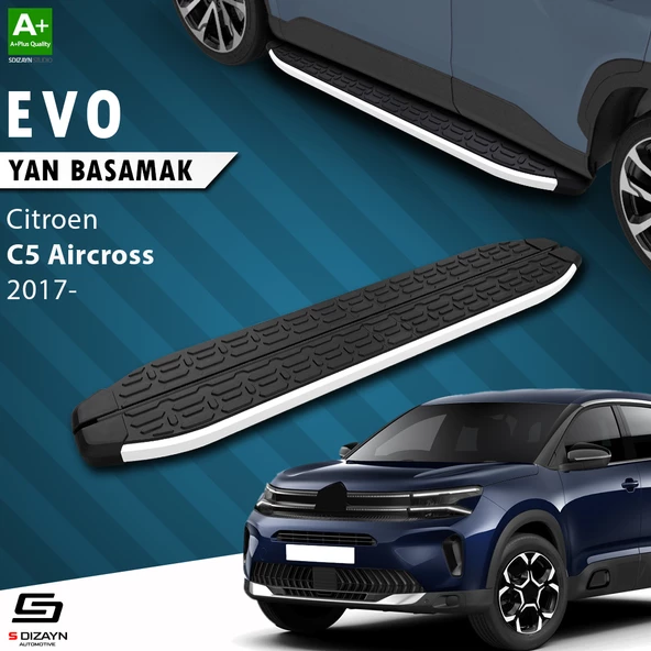 S-Dizayn Citroen C5 Aircross Evo Aluminyum Yan Basamak 193 Cm 2017 Üzeri A+ Kalite ürün görseli 1