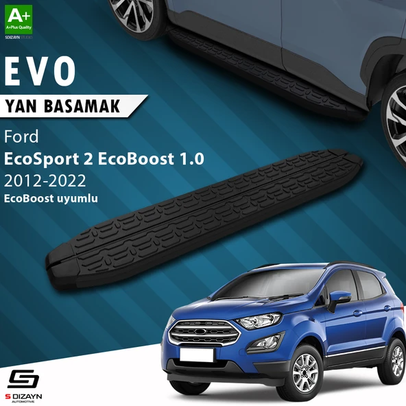 S-Dizayn Ford EcoSport 2 EcoBoost 1.0 Evo Siyah Yan Basamak 173 Cm 2012-2022 A+ Kalite ürün görseli 1