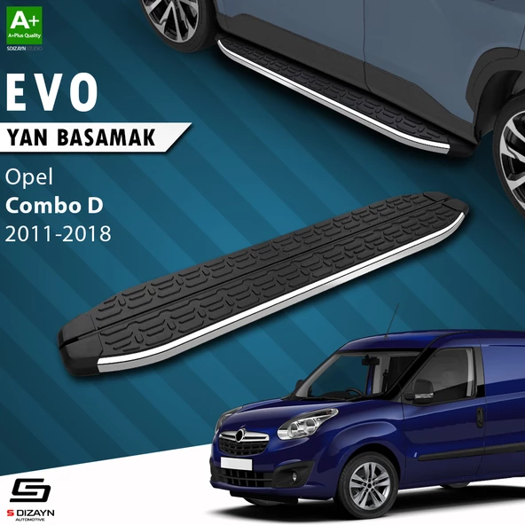 S-Dizayn Opel Combo D Uzun Şase Evo Krom Yan Basamak 223 Cm 2011-2018 A+ Kalite ürün görseli 1