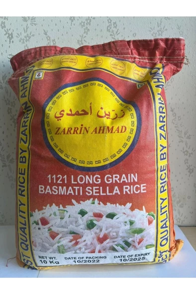 Zarrin Ahmad 1121 uzun iri taneli basmati hint sella pirinci 10 kg ürün görseli 1