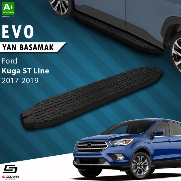 S-Dizayn Ford Kuga 2 ST-Line Evo Siyah Yan Basamak 183 Cm 2017-2019 A+ Kalite ürün görseli 1