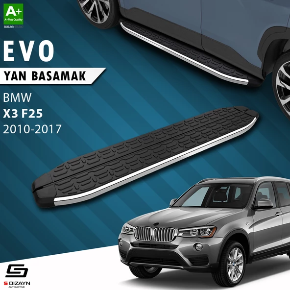 S-Dizayn Bmw X3 F25 Evo Krom Yan Basamak 193 Cm 2010-2017 A+ Kalite ürün görseli 1