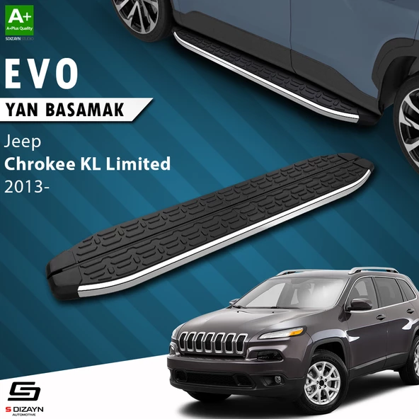 S-Dizayn Jeep Cherokee KL Evo Krom Yan Basamak 173 Cm 2013-2023 A+ Kalite ürün görseli 1