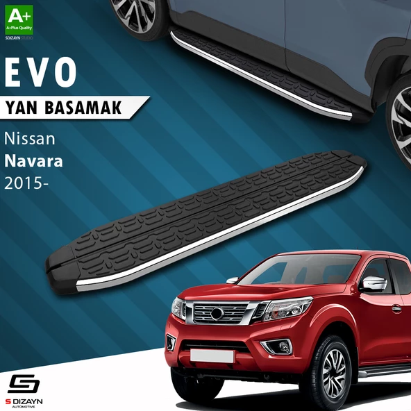 S-Dizayn Nissan Navara 3 Evo Krom Yan Basamak 203 Cm 2015 Üzeri A+ Kalite ürün görseli 1