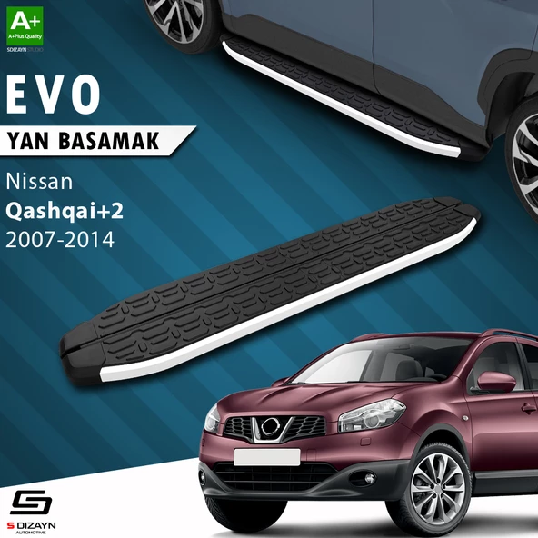 S-Dizayn Nissan Qashqai +2 Evo Aluminyum Yan Basamak 183 Cm 2007-2014 A+ Kalite ürün görseli 1
