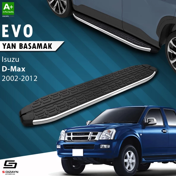 S-Dizayn Isuzu D-Max Evo Krom Yan Basamak 203 Cm 2002-2012 A+ Kalite ürün görseli 1