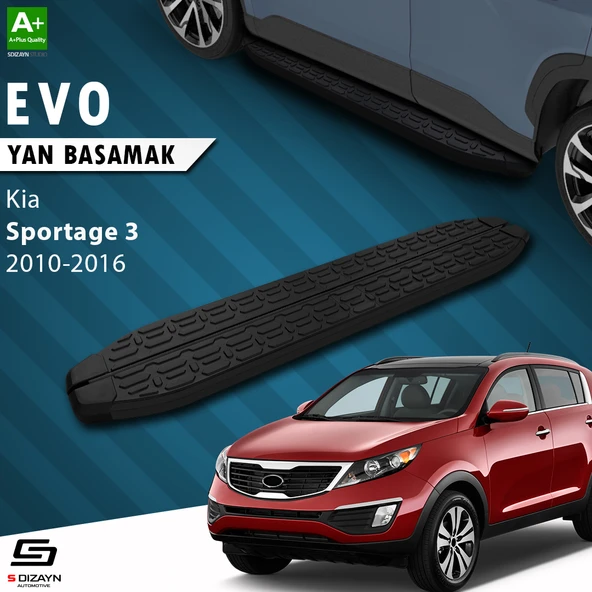 S-Dizayn Kia Sportage 3 Evo Siyah Yan Basamak 173 Cm 2010-2016 A+ Kalite ürün görseli 1