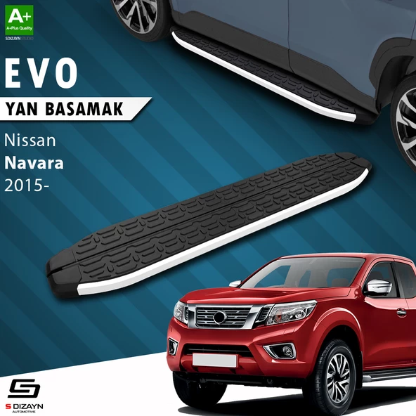S-Dizayn Nissan Navara 3 Evo Aluminyum Yan Basamak 203 Cm 2015 Üzeri A+ Kalite ürün görseli 1