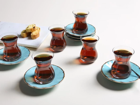 PORLAND SEASONS TURKUAZ 12 PARÇA 6 KİŞİLİK ÇAY TAKIMI ürün görseli 1