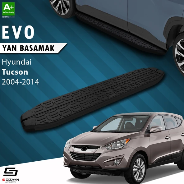 S-Dizayn Hyundai Tucson 2 Evo Siyah Yan Basamak 173 Cm 2004-2014 A+ Kalite ürün görseli 1