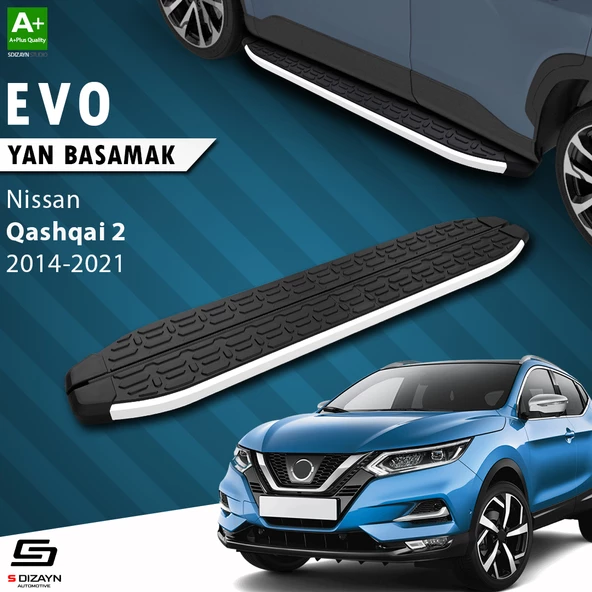 S-Dizayn Nissan Qashqai 2 Evo Aluminyum Yan Basamak 173 Cm 2014-2021 A+ Kalite ürün görseli 1