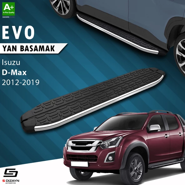 S-Dizayn Isuzu D-Max 2 Evo Krom Yan Basamak 203 Cm 2012-2019 A+ Kalite ürün görseli 1