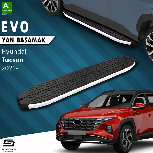 S-Dizayn Hyundai Tucson 4 Evo Aluminyum Yan Basamak 173 Cm 2021-2024 A+ Kalite ürün görseli 1