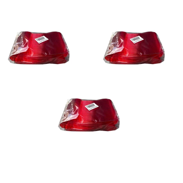 Plastik Şeffaf Kırmızı Sup Kaşık - Tatlı Dondurma Kaşığı - 12.5 Cm. - 50 Adetlik 3 Paket ürün görseli 1
