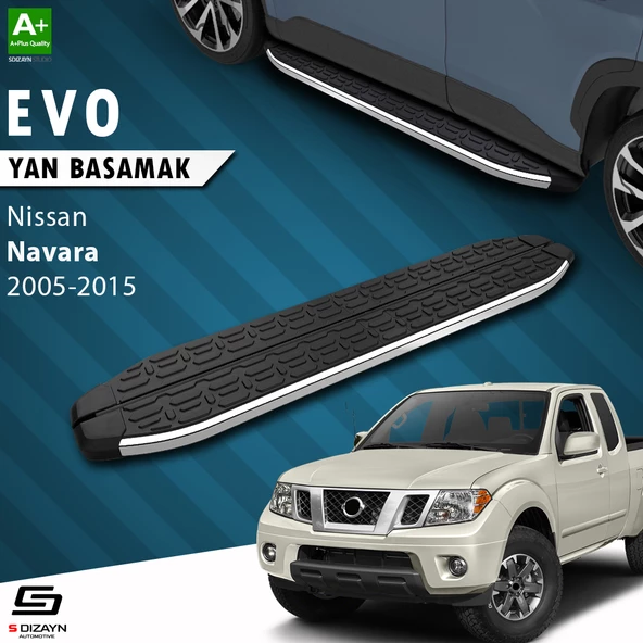 S-Dizayn Nissan Navara 2 Evo Krom Yan Basamak 203 Cm 2005-2015 A+ Kalite ürün görseli 1