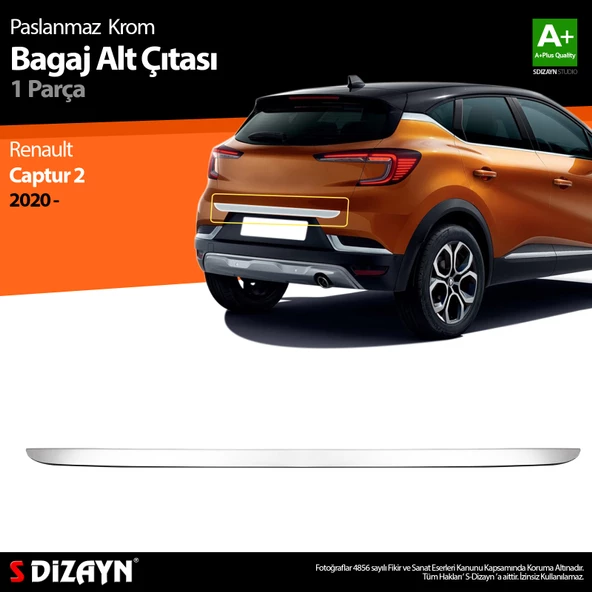 S-Dizayn Renault Captur 2 Krom Bagaj Alt Çıtası 2020 Üzeri ürün görseli 1