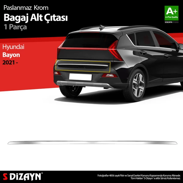S-Dizayn Hyundai Bayon Krom Bagaj Alt Çıtası 2021-2024 ürün görseli 1