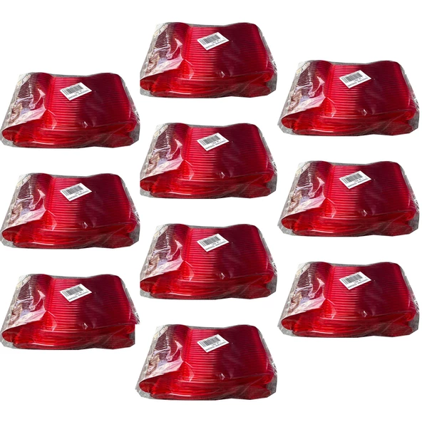 Plastik Şeffaf Kırmızı Sup Kaşık - Tatlı Dondurma Kaşığı - 12.5 Cm. - 50 Adetlik 10 Paket ürün görseli 1