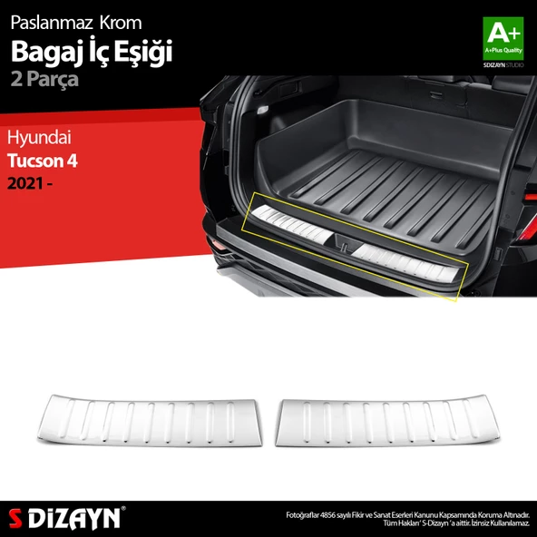 S-Dizayn Hyundai Tucson 4 Krom Bagaj İç Eşiği 2021-2024 ürün görseli 1