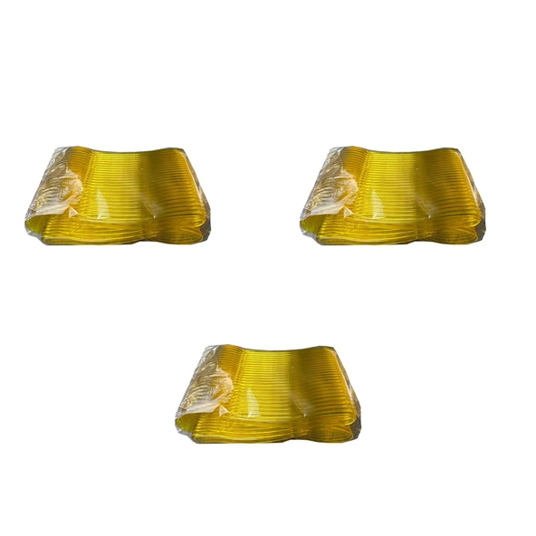 Plastik Şeffaf Sarı Sup Kaşık - Tatlı Dondurma Kaşığı - 12.5 Cm. - 50 Adetlik 3 Paket ürün görseli 1