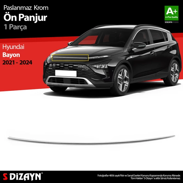 S-Dizayn Hyundai Bayon Krom Ön Panjur 2021-2024 ürün görseli 1