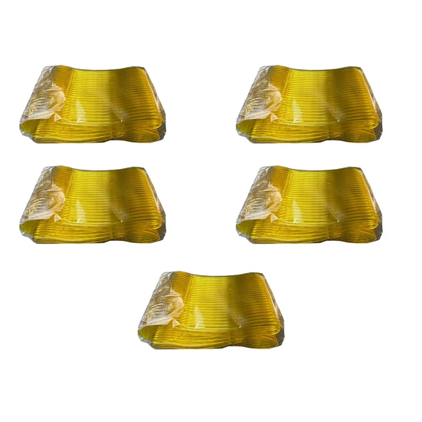 Plastik Şeffaf Sarı Sup Kaşık - Tatlı Dondurma Kaşığı - 12.5 Cm. - 50 Adetlik 5 Paket ürün görseli 1