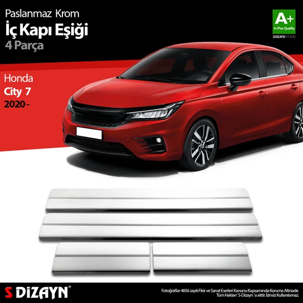 S-Dizayn Honda City Krom İç Kapı Eşiği 4 Prç. 2020 Üzeri ürün görseli 1