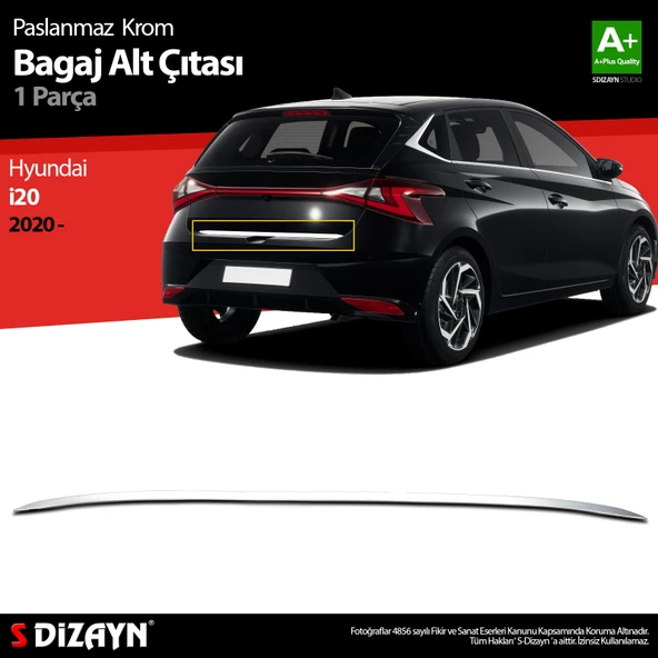S-Dizayn Hyundai i20 Krom Bagaj Alt Çıtası 2020 Üzeri ürün görseli 1