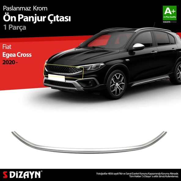 S-Dizayn Fiat Egea Cross Krom Ön Panjur Çıtası 2020 Üzeri ürün görseli 1