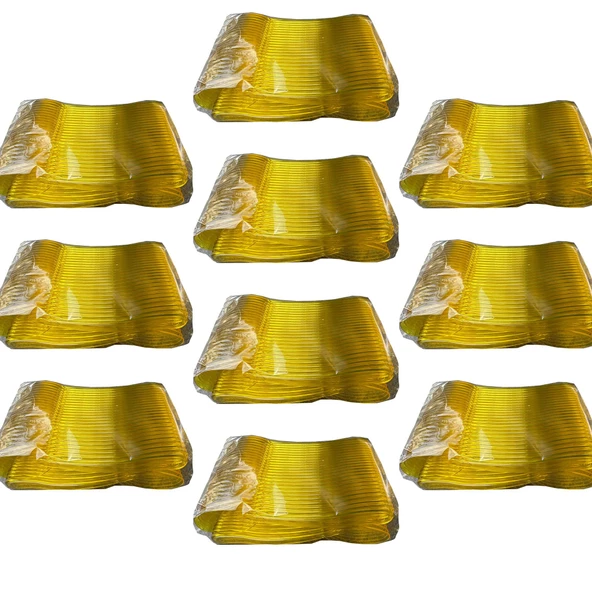 Plastik Şeffaf Sarı Sup Kaşık - Tatlı Dondurma Kaşığı - 12.5 Cm. - 50 Adetlik 10 Paket ürün görseli 1