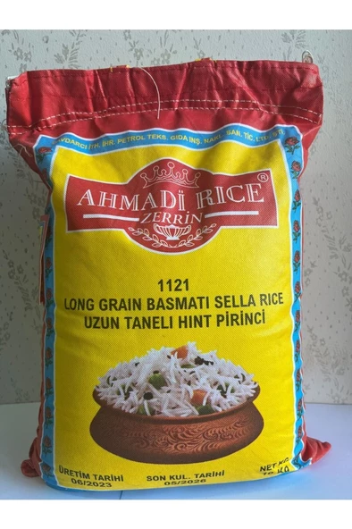 Ahmadi zerrin Rice 1121 uzun iri taneli basmati hint sella pirinci 10 kg ürün görseli 1
