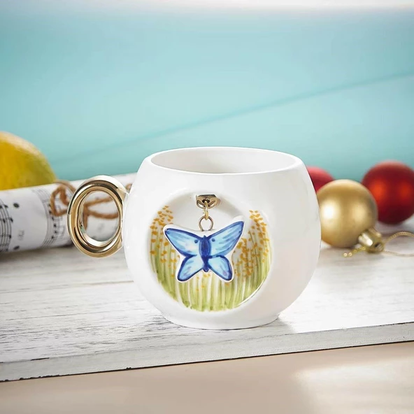 Royking Butterfly Porselen Kupa 300 ml CMT 003 ürün görseli 1