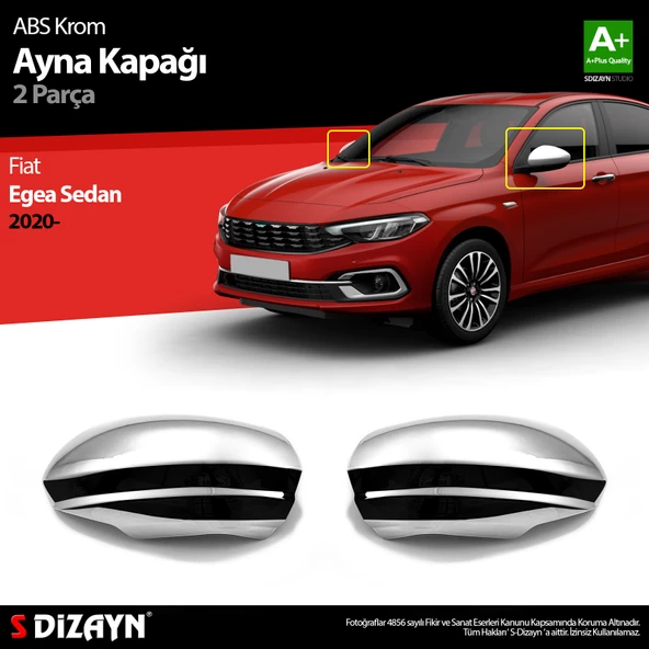 S-Dizayn Fiat Egea SD Abs Krom Ayna Kapağı 2 Prç. 2020 Üzeri ürün görseli 1