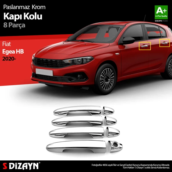 S-Dizayn Fiat Egea HB Krom Kapı Kolu 8 Prç. 2020 Üzeri ürün görseli 1