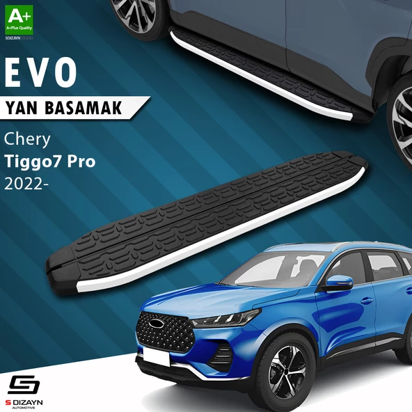 S-Dizayn Chery Tiggo7 Pro Evo Aluminyum Yan Basamak 183 Cm 2022 Üzeri A+ Kalite ürün görseli 1