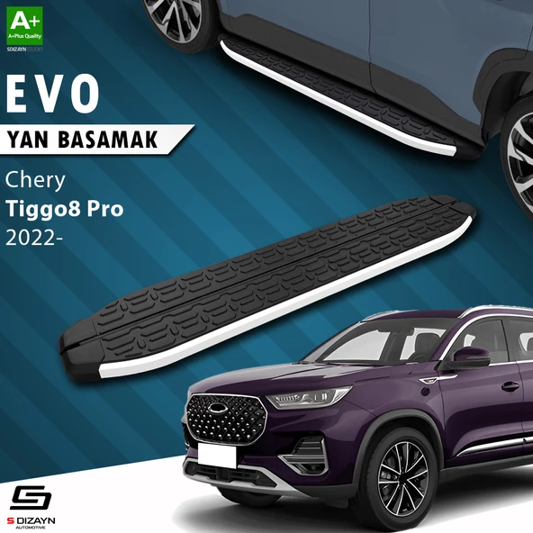 S-Dizayn Chery Tiggo8 Pro Evo Aluminyum Yan Basamak 183 Cm 2022 Üzeri A+ Kalite ürün görseli 1
