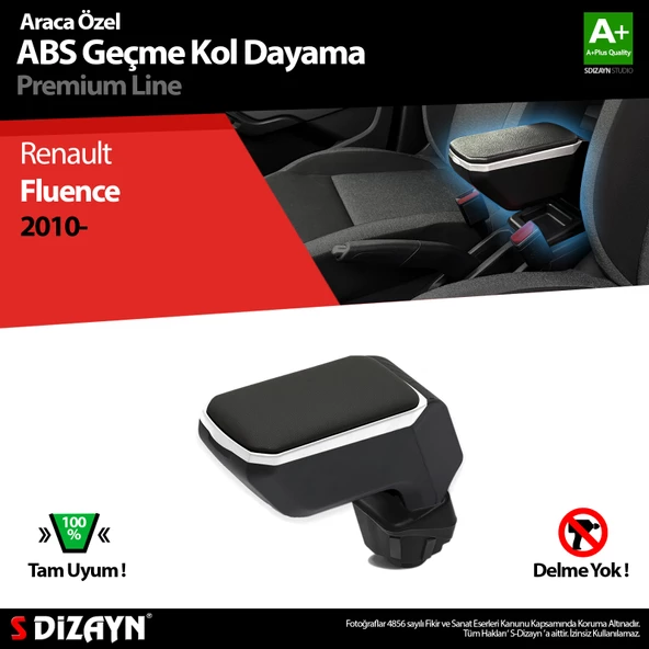 S-Dizayn Renault Fluence Kol Dayama Kolçak Geçmeli ABS Gri 2010-2016 A+Kalite ürün görseli 1