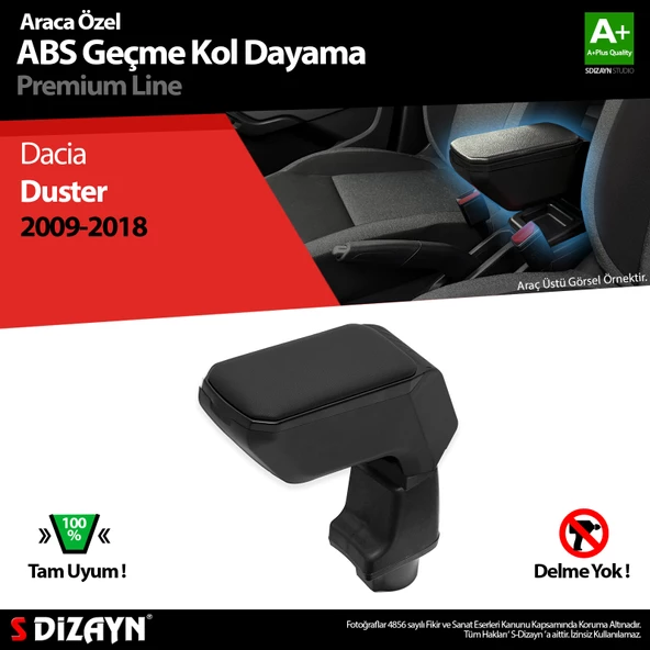 S-Dizayn Dacia Duster Kol Dayama Kolçak Geçmeli ABS Siyah 2009-2018 ürün görseli 1