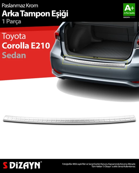 S-Dizayn Toyota Corolla Krom Arka Tampon Eşiği 2019 Üzeri ürün görseli 1