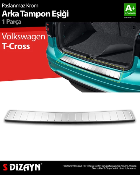 S-Dizayn VW T-Cross Krom Arka Tampon Eşiği 2019-2023 ürün görseli 1