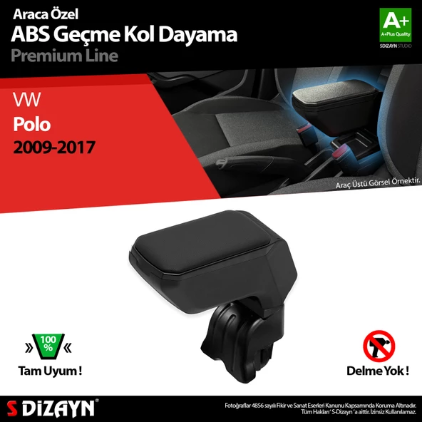 S-Dizayn VW Polo Kol Dayama Kolçak Geçmeli ABS Siyah 2009-2017 ürün görseli 1