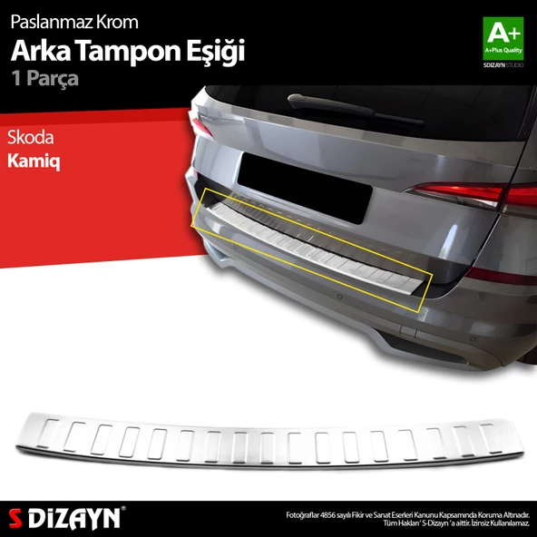 S-Dizayn Skoda Kamiq Krom Arka Tampon Eşiği 2019 Üzeri ürün görseli 1