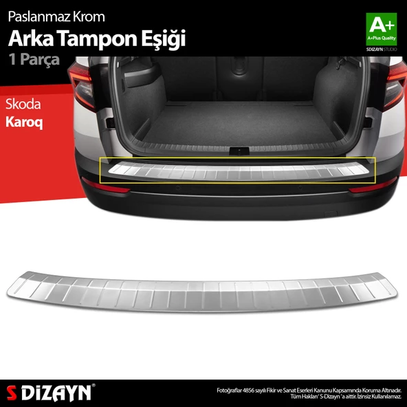 S-Dizayn Skoda Karoq Krom Arka Tampon Eşiği 2017 Üzeri ürün görseli 1