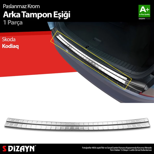 S-Dizayn Skoda Kodiaq Krom Arka Tampon Eşiği 2016 Üzeri ürün görseli 1