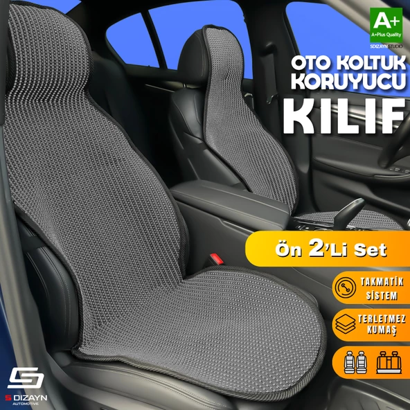 S-Dizayn Oto Koltuk Koruyucu Kılıf Füme Universal 2 Parça Ön A+ Kalite ürün görseli 1