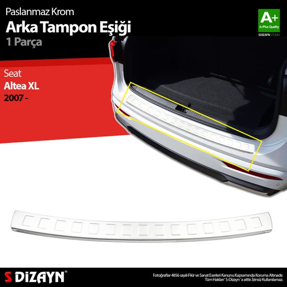 S-Dizayn Seat Altea XL Krom Arka Tampon Eşiği 2007-2015 ürün görseli 1