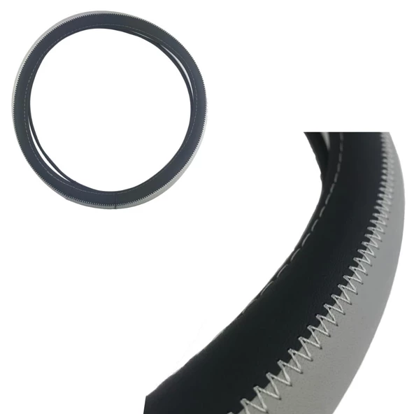 Space Direksiyon Kılıfı 38 cm Siyah/Gri / DIKI342-SG ürün görseli 1